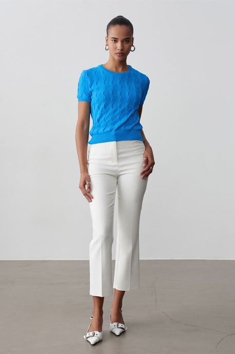 High-waisted Flared Capri Broek - Image 3