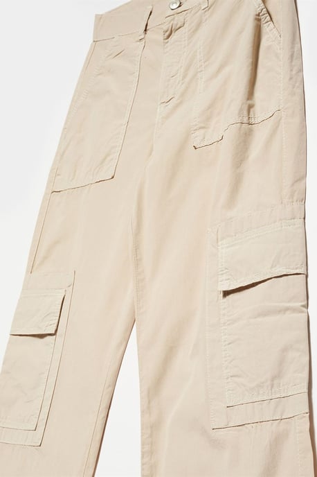 Hoge Taille Katoenen Poplin Rechte Broek - Image 3