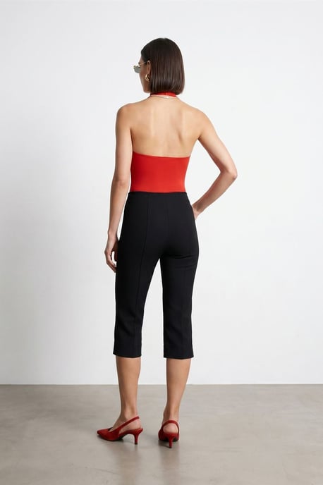 High-Waist Capri Cigarette Trousers - Image 2