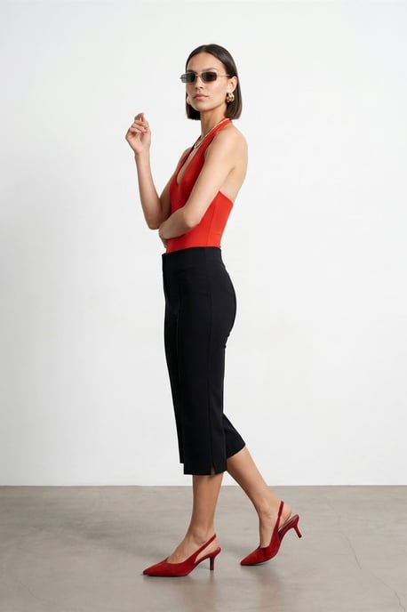 High-Waist Capri Cigarette Trousers - Image 4