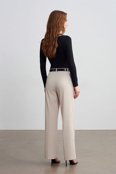 Women's High-Waist Straight-Leg Crepe Trousers - Image 2