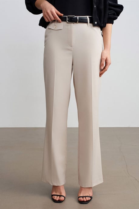 Women's High-Waist Straight-Leg Crepe Trousers - Image 4