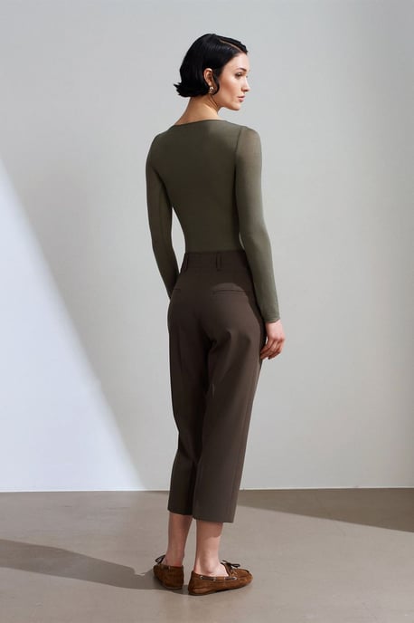 Dames Hoge Taille Capri Broek met Ceintuurlint - Image 2
