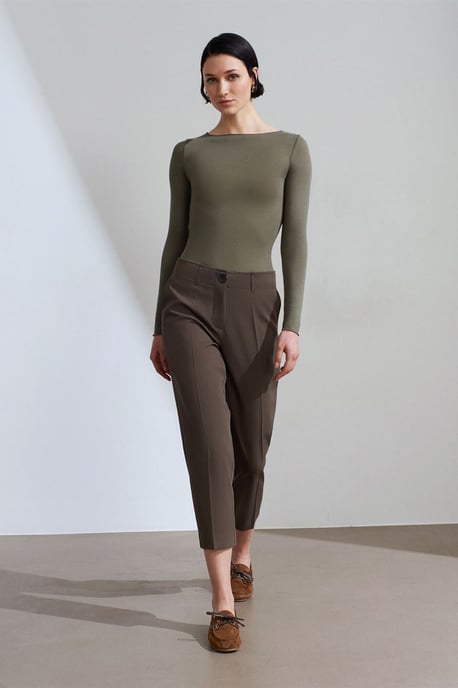 Dames Hoge Taille Capri Broek met Ceintuurlint - Image 4