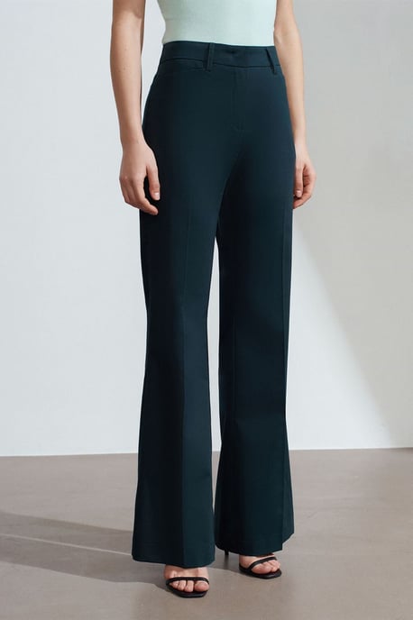 Dames Hoge Taille Flared Gabardine Broek - Image 3