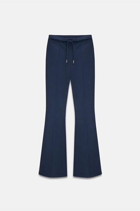 Mid-Waist Flare Jersey Pants With Drawstring - Image 5