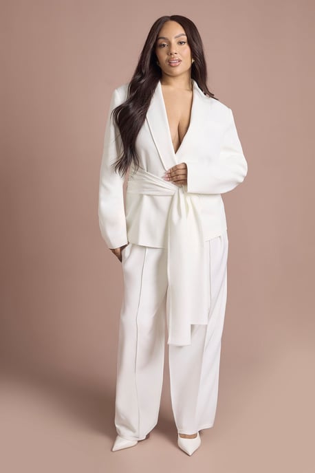 Plus Barrel Leg Tailored Trouser - Image 3