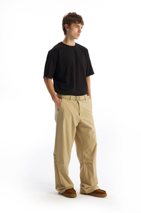 Bältesförsedda Gabardin Raka Byxor - Image 6