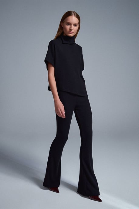 High-Waist Flare Knit Pants - Image 1