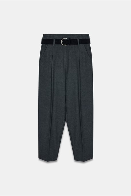 High-Waist Straight-Leg Crepe Trousers With Belt - Image 5