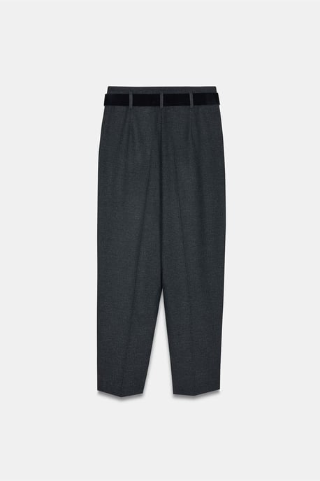 High-Waist Straight-Leg Crepe Trousers With Belt - Image 6
