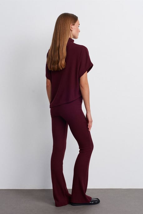 High-Waist Flare Knit Pants - Image 2