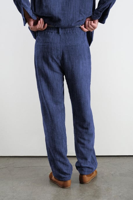 Plisserade Velour Rak Ben Byxor - Image 3