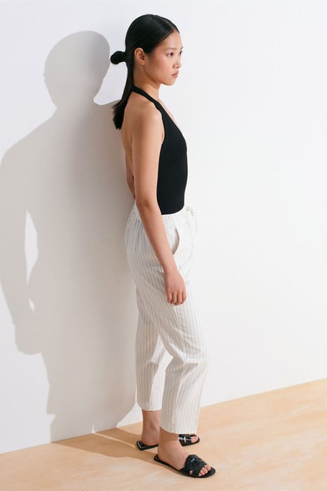 Randiga raka vävda joggerbyxor - Image 3