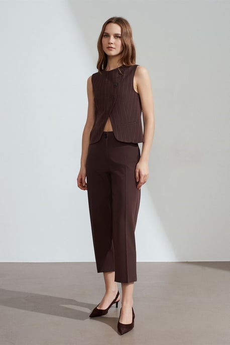Dames Hoge Taille Capri Broek met Ceintuurlint - Image 3
