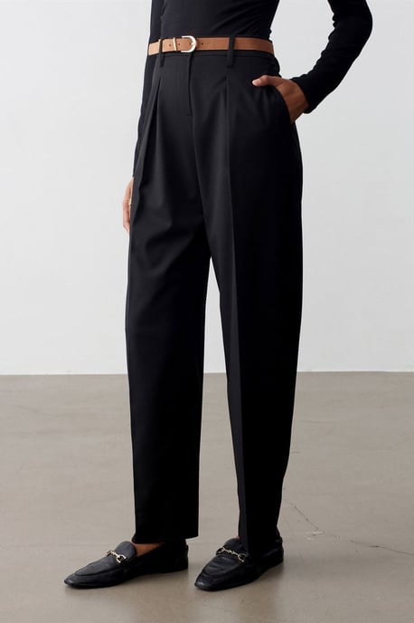 Belted Straight-Leg Crepe Trousers - Image 3