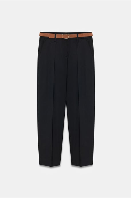 Belted Straight-Leg Crepe Trousers - Image 5