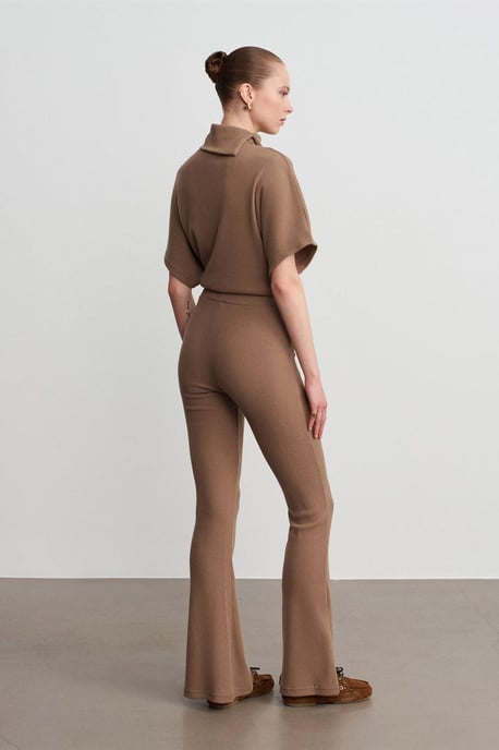 High-Waist Flare Knit Pants - Image 2