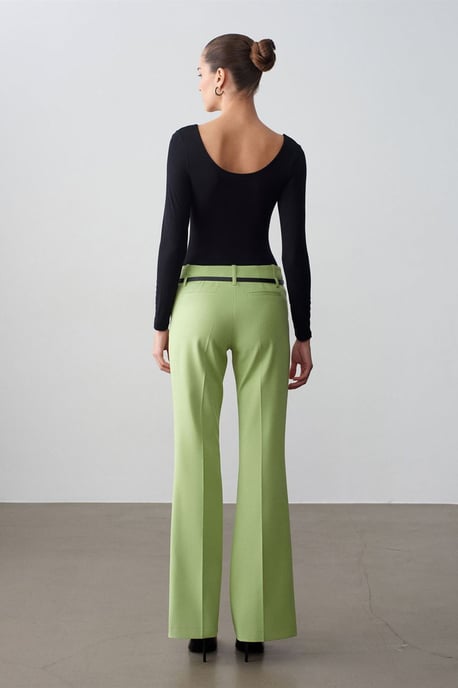 Belted Straight-Leg Crepe Trousers - Image 2