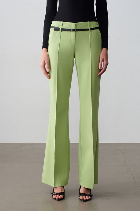 Belted Straight-Leg Crepe Trousers - Image 3