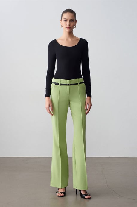 Belted Straight-Leg Crepe Trousers - Image 4
