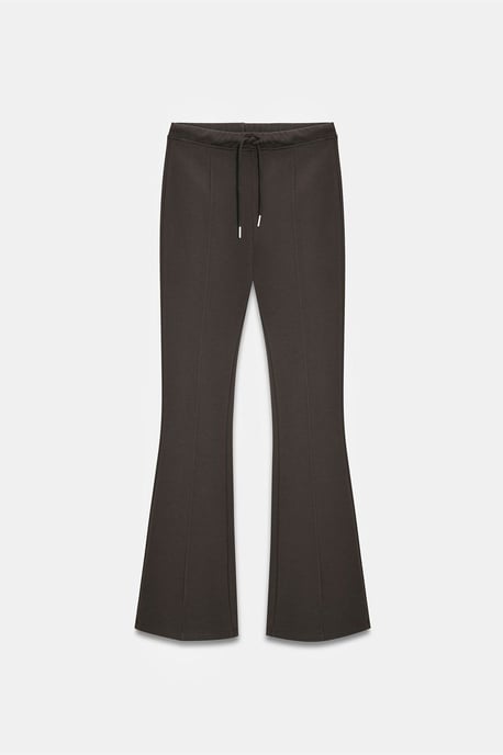 Midden taille flare jerseybroek met trekkoord - Image 4