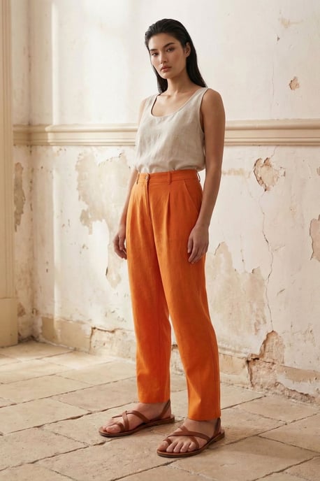 Hoge Taille Rechte Crepe Broeken - Image 4
