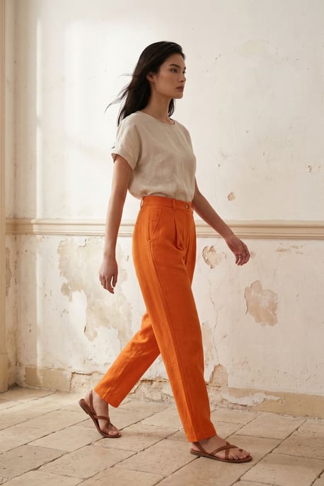 Hoge Taille Rechte Crepe Broeken - Image 5