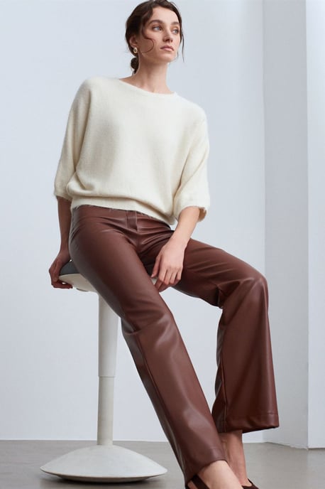 Dames Neplederen Flared Broek - Image 3