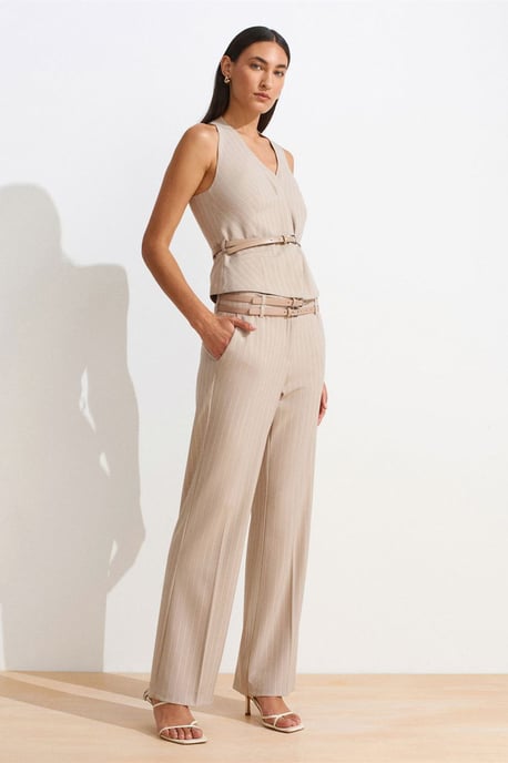 Gestreepte Rechte Broek met Ceintuur - Image 2