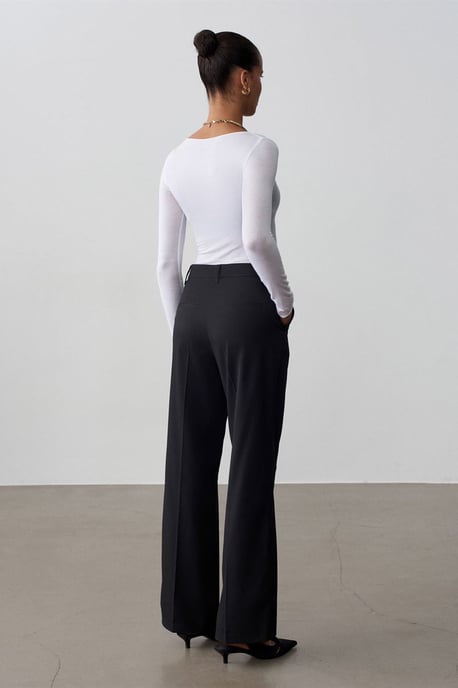 Women's High-Waist Straight-Leg Crepe Trousers - Image 2