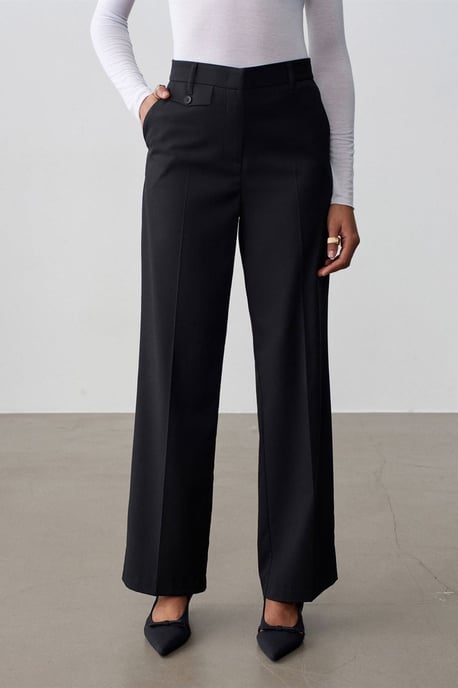 Women's High-Waist Straight-Leg Crepe Trousers - Image 4