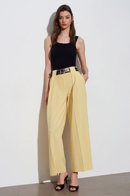 Hoge Taille Wijde Pantalon met Plissé - Image 1