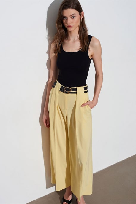 Hoge Taille Wijde Pantalon met Plissé - Image 4