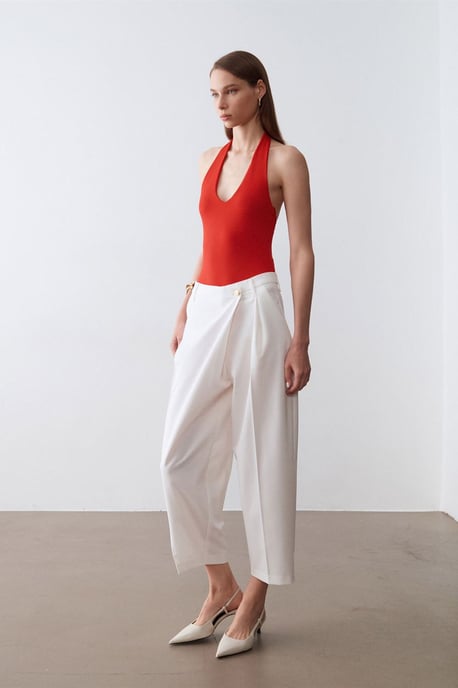 Hoge Taille Wijde Pantalon van Crepe - Image 1