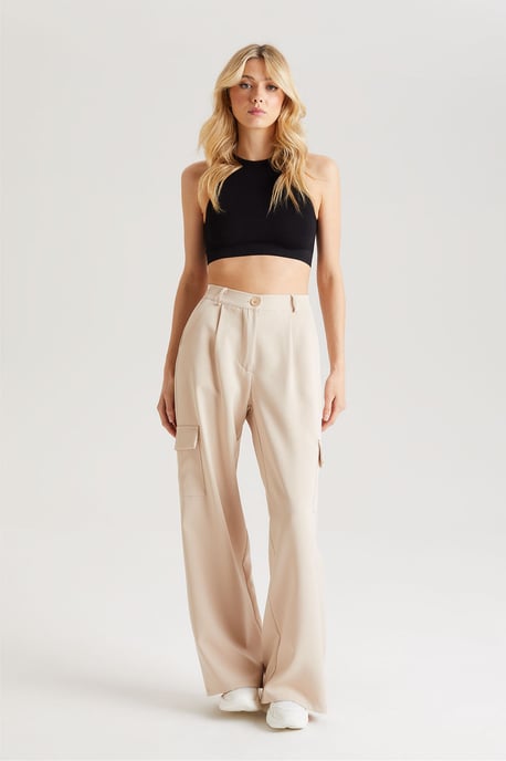 Tailored Cargo Wide Leg Trouser - Image 1