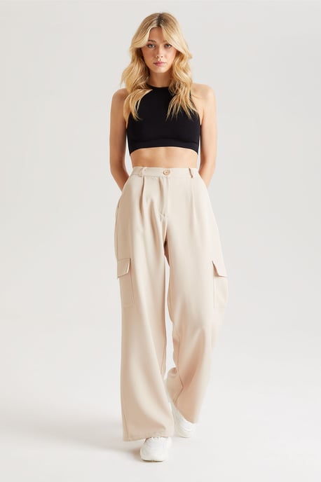 Tailored Cargo Wide Leg Trouser - Image 3