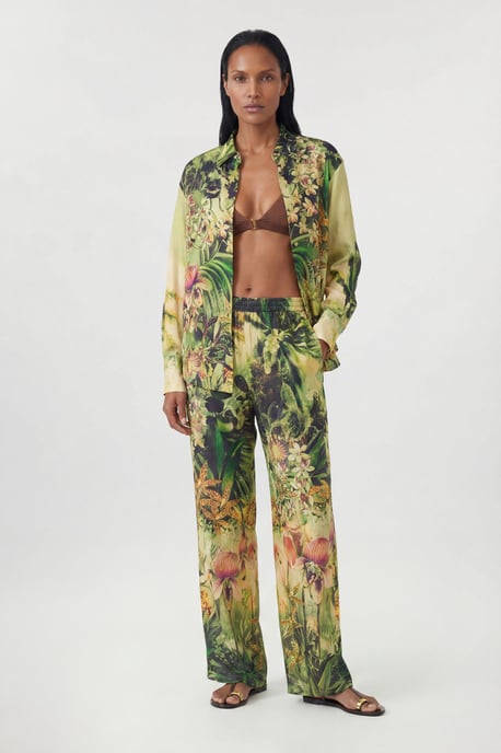 Beach Tropical Spun Viscose Cover Up Trouser - Image 1