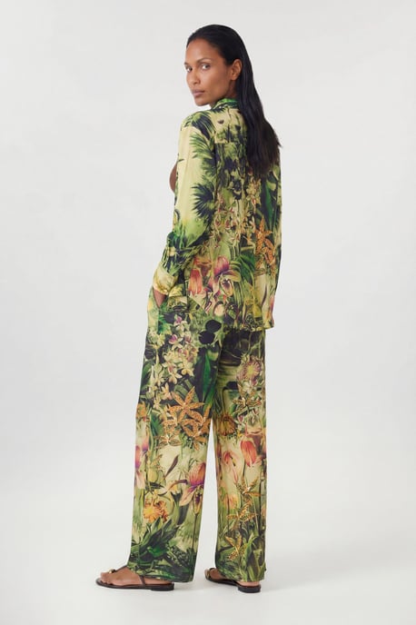 Beach Tropical Spun Viscose Cover Up Trouser - Image 3