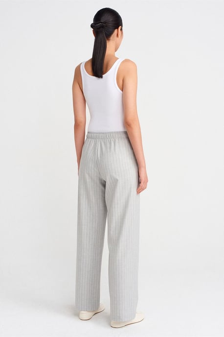 Gestreepte Wijde Woven Broek - Image 2