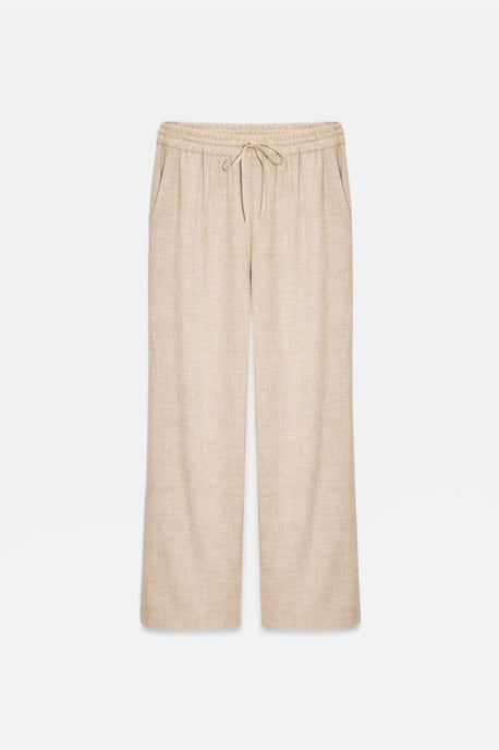 Women’s Wide-Leg Woven Trousers With Drawstring Waist - Image 1