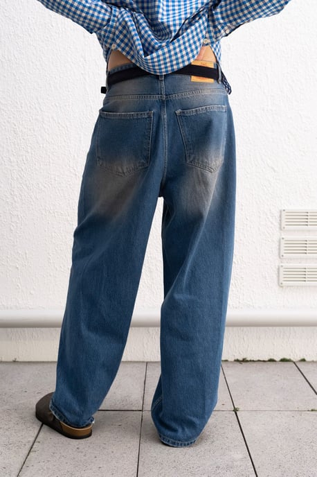 Baggy fit denimbyxor med dragkedja - Image 3