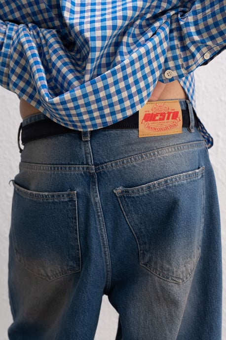 Baggy fit denimbyxor med dragkedja - Image 4