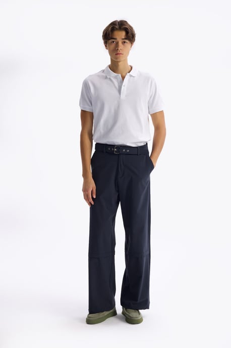 Heren Brede Pantalon van Tricot met Riem - Image 1