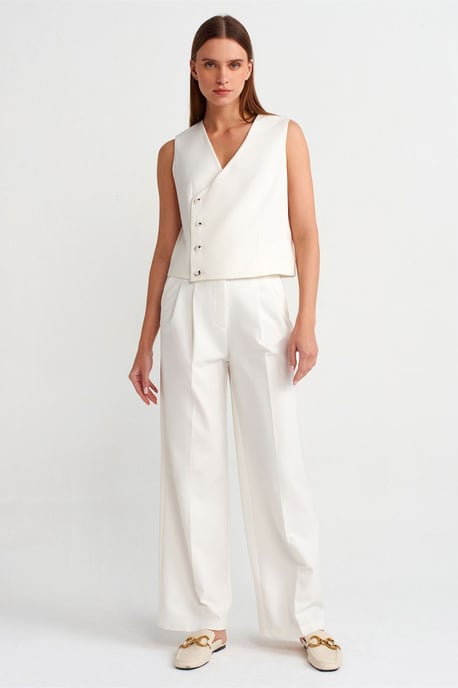High-Waist Wide-Leg Crepe Trousers With Belt - Image 1