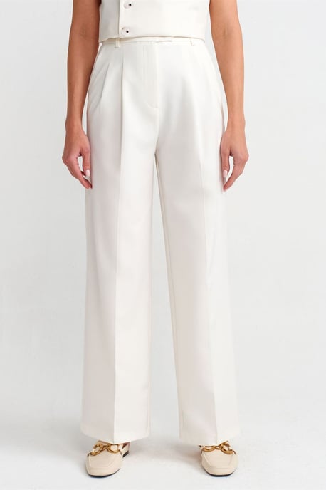 High-Waist Wide-Leg Crepe Trousers With Belt - Image 3