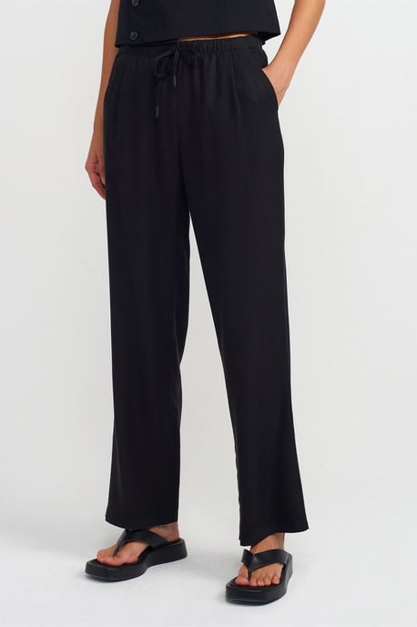 Dames Wijde Tencel Broek met Touwtjes in de Taille - Image 3