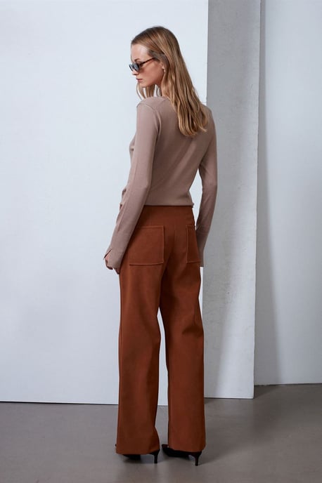 Women's High-Waist Wide-Leg Faux Leather Trousers - Image 2
