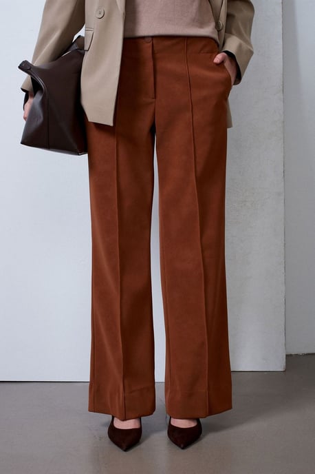 Women's High-Waist Wide-Leg Faux Leather Trousers - Image 3