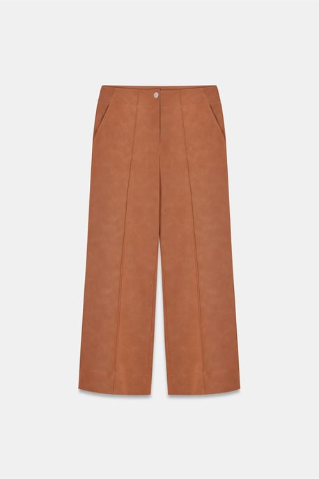 Women's High-Waist Wide-Leg Faux Leather Trousers - Image 5
